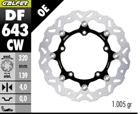 GALFER TARCZA HAMULCOWA PRZÓD KOVE 800X PRO '23-'25 (WAVE FLOATING) (320X139X4MM) GALFER TARCZA HAMULCOWA PRZÓD KOVE 800X PRO '23-'25 (WAVE FLOATING) (320X139X4MM)