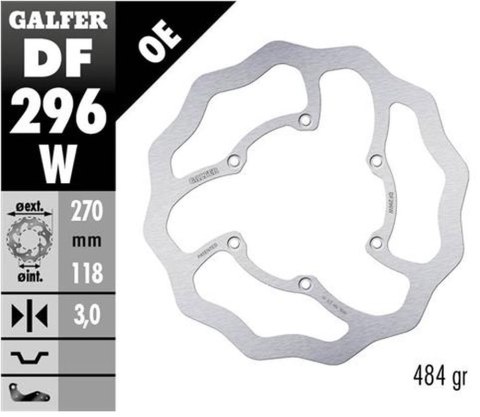 GALFER TARCZA HAMULCOWA PRZÓD YAMAHA WR 250F '17-, WR 450F '20-, YZ 125/250 '22-, YZ 250F/450F '20 WAVE (270X118X3MM) GALFER TARCZA HAMULCOWA PRZÓD YAMAHA WR 250F '17-, WR 450F '20-, YZ 125/250 '22-, YZ 250F/450F '20 WAVE (270X118X3MM)