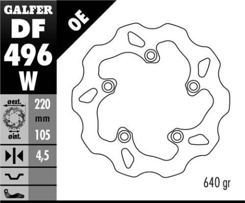 GALFER TARCZA HAMULCOWA TYŁ YAMAHA R6 03-16, R1 04-14 (220X105X4,5) WAVE (NG903) GALFER TARCZA HAMULCOWA TYŁ YAMAHA R6 03-16, R1 04-14 (220X105X4,5) WAVE (NG903)