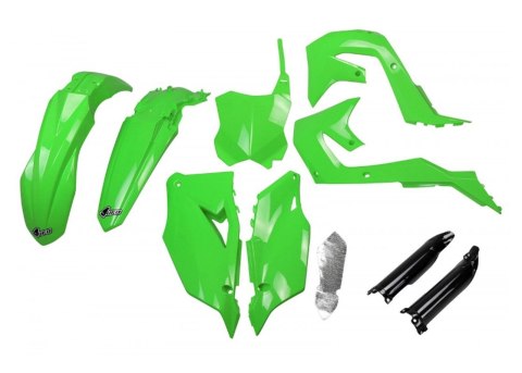 UFO KOMPLET PLASTIKÓW (FULL KIT) Z OSŁONAMI TELESKOPÓW (AMORTYZATORÓW) KAWASAKI KXF 250 '21-24, KXF 450 '19-23 KOLOR OEM ZIELONY UFO KOMPLET PLASTIKÓW (FULL KIT) Z OSŁONAMI TELESKOPÓW (AMORTYZATORÓW) KAWASAKI KXF 250 '21-24, KXF 450 '19-23 KOLOR OEM ZIELONY