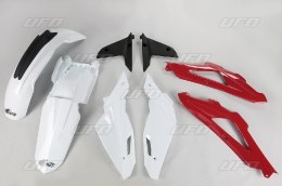 UFO KOMPLET PLASTIKÓW HUSQVARNA TC 450 4T '08-'10 KOLOR OEM (BIAŁY/CZERWONY/CZARNY) (HU609E999)