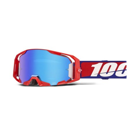 100 PROCENT GOGLE ARMATIC BEST - MIRROR BLUE LENS - KOLOR CZERWONY/NIEBIESKI/BIAŁY SZYBA NIEBIESKIE LUSTRO 100 PROCENT GOGLE ARMATIC BEST - MIRROR BLUE LENS - KOLOR CZERWONY/NIEBIESKI/BIAŁY SZYBA NIEBIESKIE LUSTRO