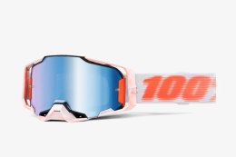 100 PROCENT GOGLE ARMEGA TUBULAR - MIRROR BLUE LENS - KOLOR BIAŁY/POMARAŃCZOWY SZYBKA NIEBIESKIE LUSTRO