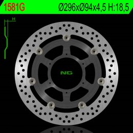 NG TARCZA HAMULCOWA PRZÓD HONDA CBF 600 ABS '08-11, CBF 1000 ABS '06-16, CBR 250 ABS '11-16, CBR 300R ABS '14-20 (296X94X4,5) (Ś