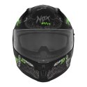 NOX KASK INTEGRALNY (FULL FACE) N731 ZUMBI KID / JUNIOR (DZIECIĘCY) KOLOR CZARNY/ZIELONY FLUO MAT ROZMIAR S