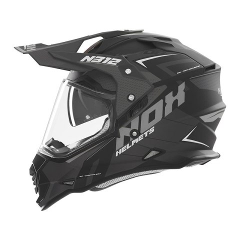 NOX KASK OFFROAD / TRAIL DUOSPORT (DUAL) N312 VAPOR Z SZYBKĄ I BLENDĄ KOLOR CZARNY/TYTANOWY MAT ROZMIAR L
