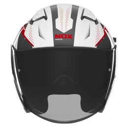 NOX KASK OTWARTY JET Z BLENDĄ N130 MYST KOLOR BIAŁY/CZARNY/CZERWONY ROZMIAR XS
