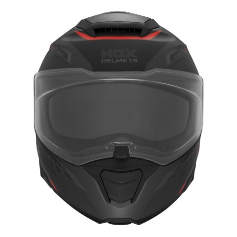 NOX KASK SZCZĘKOWY (FLIP-UP) Z BLENDĄ N967 SYNCHRO KOLOR CZARNY/CZERWONY/SZARY MAT ROZMIAR L NOX KASK SZCZĘKOWY (FLIP-UP) Z BLENDĄ N967 SYNCHRO KOLOR CZARNY/CZERWONY/SZARY MAT ROZMIAR L