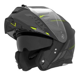 NOX KASK SZCZĘKOWY (FLIP-UP) Z BLENDĄ N967 SYNCHRO KOLOR CZARNY/ŻÓŁTY FLUO/SZARY MAT ROZMIAR XXL