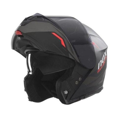NOX KASK SZCZĘKOWY (FLIP-UP) Z BLENDĄ N968 ULTRA KOLOR CZARNY/CZERWONY MAT ROZMIAR XL