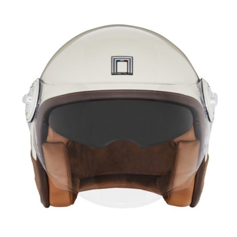 NOX PREMIUM KASK OTWARTY JET HERITAGE LEATHER KOLOR KREMOWY/BRĄZOWY ROZMIAR M NOX PREMIUM KASK OTWARTY JET HERITAGE LEATHER KOLOR KREMOWY/BRĄZOWY ROZMIAR M