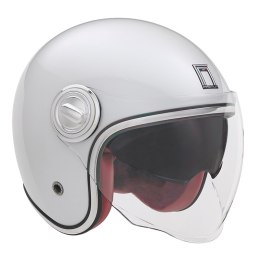 NOX PREMIUM KASK OTWARTY JET HERITAGE SOLID KOLOR BIAŁY POŁYSK ROZMIAR XL