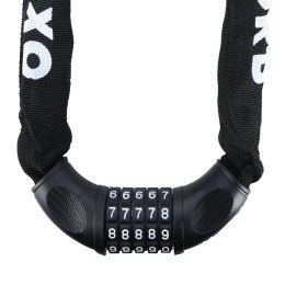 OXFORD ŁAŃCUCH ZABEZPIECZENIE ANTYKRADZIEŻOWE COMBI CHAIN ŁAŃCUCH NA SZYFR 6mm x 0,9 KOLOR CZARNY