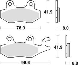 TRW ZF KLOCKI HAMULCOWE KH165 ORGANIC HONDA NSR 50 93-96 CB 125F 14-16, KAWASAKI EX 250 07-17, KLF 300 89-07, SUZUKI DR 250 82-8