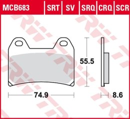 TRW ZF KLOCKI HAMULCOWE KH244 CARBON RACING APRILIA RS 250 '97-, RSV 1000 MILE/R '98-'00, DUCATI 748/800/900/916/996 '97-'03, KT