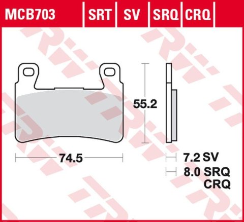 TRW ZF KLOCKI HAMULCOWE KH265 CARBON RACING HONDA CBR 900RR FIREBLADE '98-'03, VTR 1000 SP1/SP2 '00-'07 PRZÓD