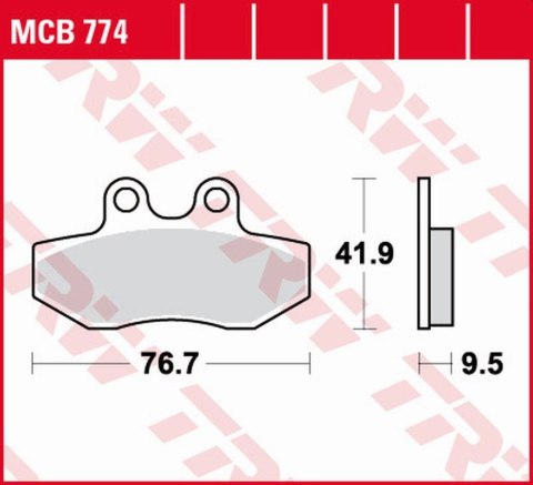 TRW ZF KLOCKI HAMULCOWE KH393 ORGANIC YAMAHA XC 125 X CYGNUS '04-'09 PRZÓD