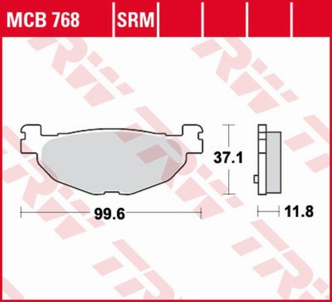 TRW ZF KLOCKI HAMULCOWE KH408 SINTER BETA EVO 80 '09-, PRZÓD, YAMAHA YP 400 MAJESTY '04-'13, XP 500 T-MAX '04-'11 TYŁ
