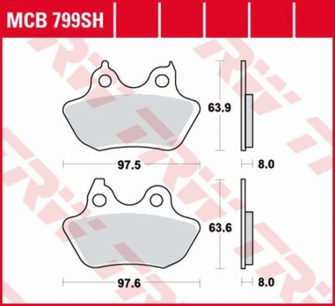 TRW ZF KLOCKI HAMULCOWE KH434 SINTER STREET HARLEY DAVIDSON 1450 / 1584 / 1800 06-10, TYŁ TRW ZF KLOCKI HAMULCOWE KH434 SINTER STREET HARLEY DAVIDSON 1450 / 1584 / 1800 06-10, TYŁ