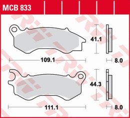 TRW ZF KLOCKI HAMULCOWE KH603 SINTER HONDA NSC 50/110 '12-, PCX 125/150 '10-, KYMCO PEOPLE 125 '16-, PEUGEOT DJANGO 50/125/150 '
