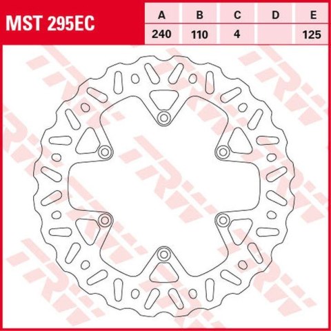 TRW ZF TARCZA HAMULCOWA TYŁ BETA RR 250/300/350 '13-, RR 390/430/480 '15-, RR 400/450/498 '12-'14 (240X110X4MM) WAVE