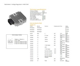 DZE REGULATOR NAPIĘCIA YAMAHA XT 250 '13-'14; YBR 250 '07-'09; XV 650 DRAG STAR '98-'00; XV 1600 ROAD STAR '99-03 (OEM-5BN-81960