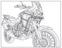 KAPPA GMOLE OSŁONY SILNIKA GÓRNE HONDA CRF 1100 L AFRICA TWIN ADVENTURE SPORTS '24-,