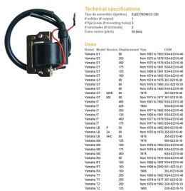 DZE CEWKA ZAPŁONOWA YAMAHA DT/YZ/IT/MX/RD (5G4-82310-40)