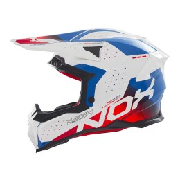 NOX KASK OFF ROAD / CROSS N634 GRADIENT KOLOR BIAŁY/NIEBIESKI/CZERWONY ROZMIAR XL