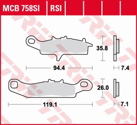 TRW ZF KLOCKI HAMULCOWE KH342 SINTER OFFROAD KAWASAKI KFX 450 / 700 04-14, KVF 700 04-06, PRZÓD