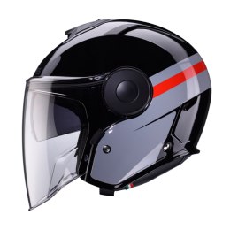 CABERG KASK OTWARTY JET Z BLENDĄ MODEL SOHO ZEPHYR KOLOR CZARNY/SZARY/CZERWONY ROZMIAR L