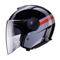 CABERG KASK OTWARTY JET Z BLENDĄ MODEL SOHO ZEPHYR KOLOR CZARNY/SZARY/CZERWONY ROZMIAR XL