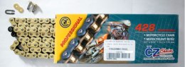 CZ ŁAŃCUCH NAPĘDOWY 428 MX (144 OGNIW) ZŁOTY (MOTOCROSS DO 110 CCM) (23,0 KN) + ZAPINKA