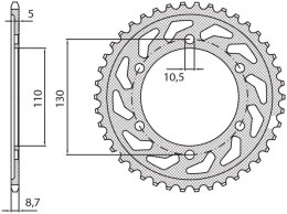 SUNSTAR ZĘBATKA TYLNA 4440 48 YAMAHA R6 03-05 (JTR1875.48) (ŁAŃC. 532) (444048) - WYPRZEDAŻ