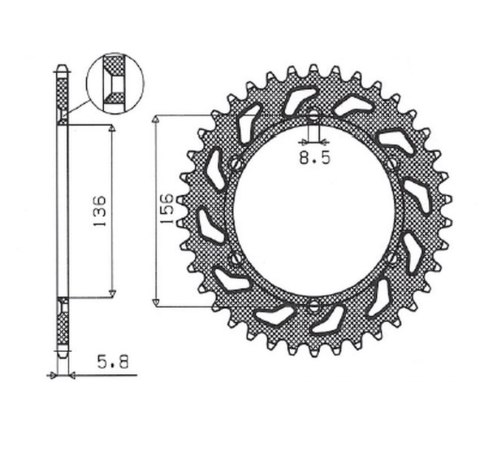 SUNSTAR ZĘBATKA TYLNA ALUMINIOWA (ERGAL) 702 50 HUSQVARNA SM 610 (08-09), SUZUKI DR350 (90-03), RGV 250 (91-96) (ŁAŃC. 520) (702 SUNSTAR ZĘBATKA TYLNA ALUMINIOWA (ERGAL) 702 50 HUSQVARNA SM 610 (08-09), SUZUKI DR350 (90-03), RGV 250 (91-96) (ŁAŃC. 520) (702