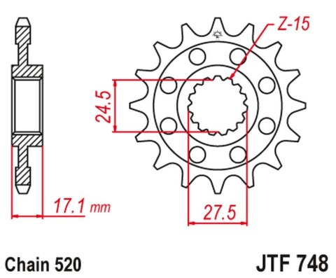 JT ZĘBATKA PRZEDNIA 2250 15 Z GUMĄ DUCATI 899 PANIGALE '14-'15, 959 PANIGALE '16-'19, (1199 PANIGALE '12-'17 KONWERSJA NA ŁAŃC. JT ZĘBATKA PRZEDNIA 2250 15 Z GUMĄ DUCATI 899 PANIGALE '14-'15, 959 PANIGALE '16-'19, (1199 PANIGALE '12-'17 KONWERSJA NA ŁAŃC.