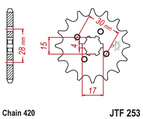 JT ZĘBATKA PRZEDNIA 255 12 HONDA MTX/MBX/XR 80 (25512JT) (ŁAŃC. 420) JT ZĘBATKA PRZEDNIA 255 12 HONDA MTX/MBX/XR 80 (25512JT) (ŁAŃC. 420)
