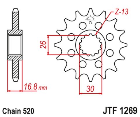 JT ZĘBATKA PRZEDNIA 347M 15 HONDA CBR 600/900/929/954/1000, VTR 1000 SP1/2 (347M15JT) (ŁAŃC. 520) KONWERSJA JT ZĘBATKA PRZEDNIA 347M 15 HONDA CBR 600/900/929/954/1000, VTR 1000 SP1/2 (347M15JT) (ŁAŃC. 520) KONWERSJA