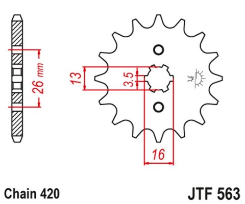 JT ZĘBATKA PRZEDNIA 415 12 SUZUKI TS 50, YAMAHA DT 50MX (41512JT) (ŁAŃC. 420) JT ZĘBATKA PRZEDNIA 415 12 SUZUKI TS 50, YAMAHA DT 50MX (41512JT) (ŁAŃC. 420)