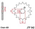 JT ZĘBATKA PRZEDNIA 542 14 YAMAHA DT 80 MX-S '83-84' (54214JT) (ŁAŃC. 428)