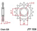 JT ZĘBATKA PRZEDNIA 585 15 KAWASAKI ZX-6R/RR '07-17, YAMAHA XTZ 750 '90-'98 (58515JT) (ŁAŃC. 520)