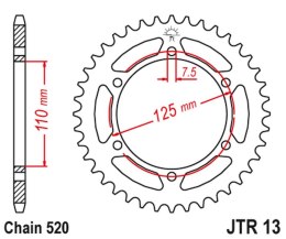 JT ZĘBATKA TYLNA 1514 41 CAGIVA 125 FRECCIA '88-'89, BLUES '87-'95 (151441JT) (ŁAŃC. 520) NA ZAMÓWIENIE