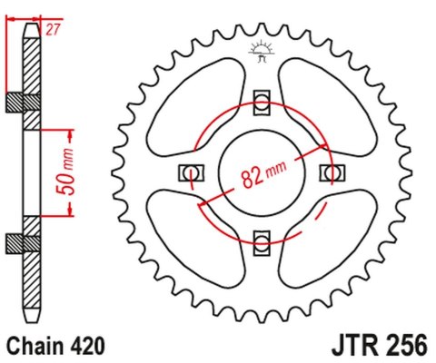 JT ZĘBATKA TYLNA 261 36 HONDA ATC/TRX 70 '82-87' XL/XR 75/80 '74-84' (26136JT) (ŁAŃC.420)