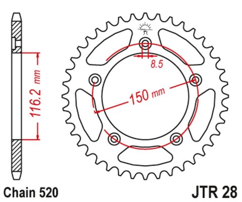 JT ZĘBATKA TYLNA 4329 42 APRILIA RS 250 '95-04' (432942JT) (ŁAŃC.520) JT ZĘBATKA TYLNA 4329 42 APRILIA RS 250 '95-04' (432942JT) (ŁAŃC.520)