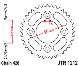 JT ZĘBATKA TYLNA 4462 35 HONDA 110 WAWE/ASTREA GRAND '12-18', 125 INNOVA/SUPRA-X '03-18', SYM VF 125 (446235JT) (ŁAŃC.428) NA ZA