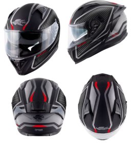 KAPPA 2024/12 KASK KV52 KRONOS INTEGRALNY Z BLENDĄ KOLOR CZARNY TYTANOWY MAT CARBON LOOK ROZMIAR 58 / M (HOMOLOGACJA ECE 22R06)