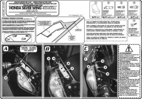KAPPA MOCOWANIE SZYBY 214DT HONDA SILVERWING 400-600CCM (01-10) KAPPA MOCOWANIE SZYBY 214DT HONDA SILVERWING 400-600CCM (01-10)