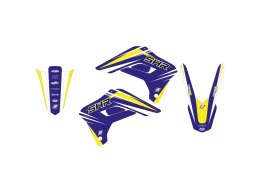 BLACKBIRD KOMPLET NAKLEJEK (OKLEIN) SHERCO SE/SEF 125 '17-'23, DREAM 4 KOLOR NIEBIESKI/ ŻÓŁTY/ BIAŁY (ZASTĘPUJE E2E01L)