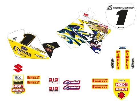 BLACKBIRD KOMPLET NAKLEJEK (OKLEIN) SUZUKI RM 125/250 '01-'24 REPLICA TEAM SUZUKI 2003 BLACKBIRD KOMPLET NAKLEJEK (OKLEIN) SUZUKI RM 125/250 '01-'24 REPLICA TEAM SUZUKI 2003