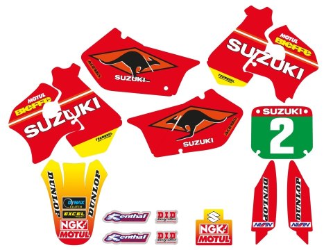 BLACKBIRD KOMPLET NAKLEJEK (OKLEIN) SUZUKI RM 125/250 '96-'00 REPLICA TEAM SUZUKI 1998 BLACKBIRD KOMPLET NAKLEJEK (OKLEIN) SUZUKI RM 125/250 '96-'00 REPLICA TEAM SUZUKI 1998